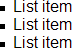 Captura de pantalla d'una llista amb pics quadrats.